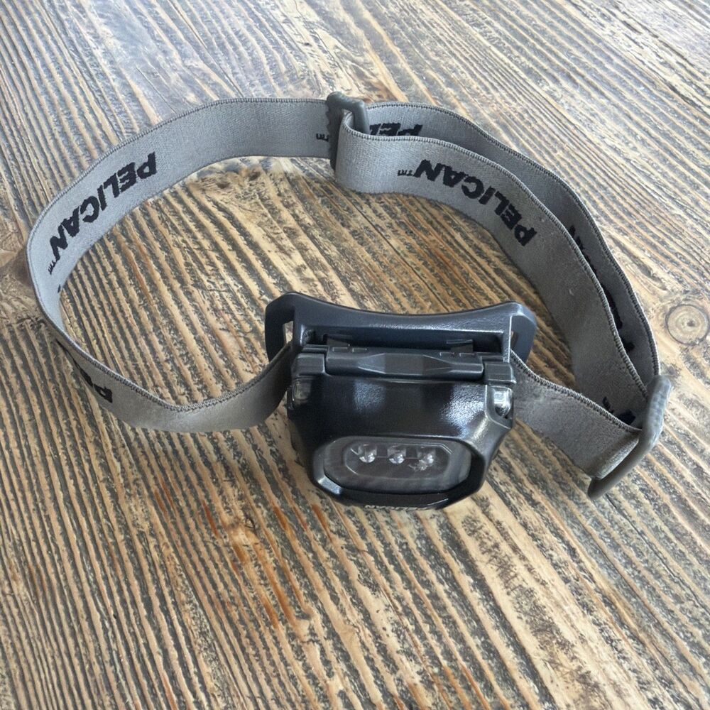 Pelican 2745 LED Headlamp Black Grey As Is For Parts Working Lamp